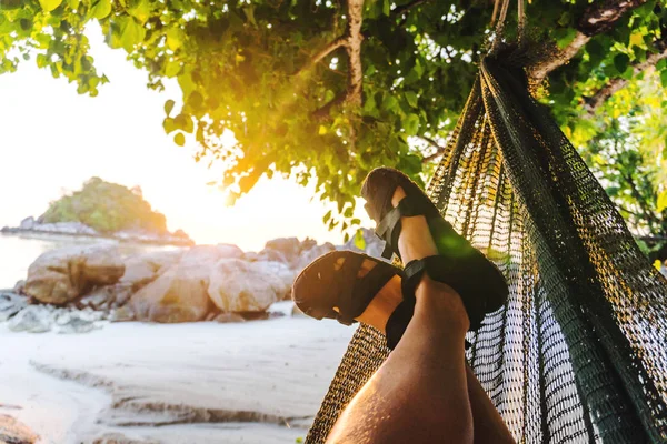 Ocio y Relajación con hamaca en verano — Foto de Stock