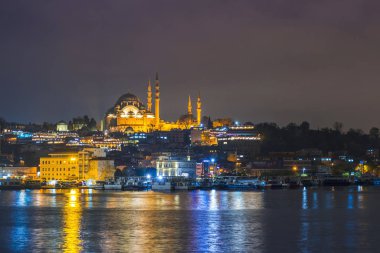 Istanbul Cityscape Süleymaniye Camii gece manzarası (rustem pas