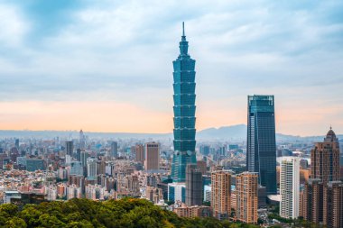 Taipei City Skyline Taipei financ yapı 101 ufuk