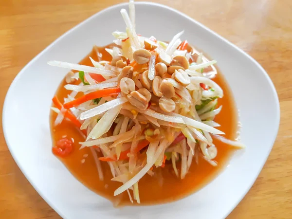 Salade Papaye Verte Som Tum Thai Food — Photo