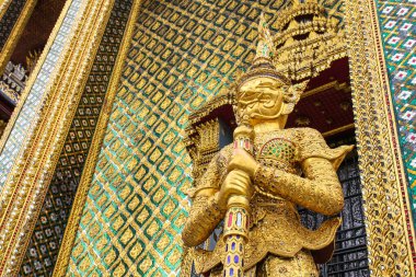 Wat Phra Kaew, Bangkok, Tayland için Tapınağı Emerald Buda Guardian'daki iblis