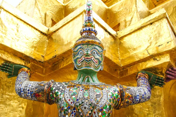 Demone Guardiano Wat Phra Kaew Tempio Buddha Smeraldo Bangkok Thailandia — Foto Stock