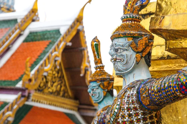 Demone Guardiano Wat Phra Kaew Tempio Buddha Smeraldo Bangkok Thailandia — Foto Stock