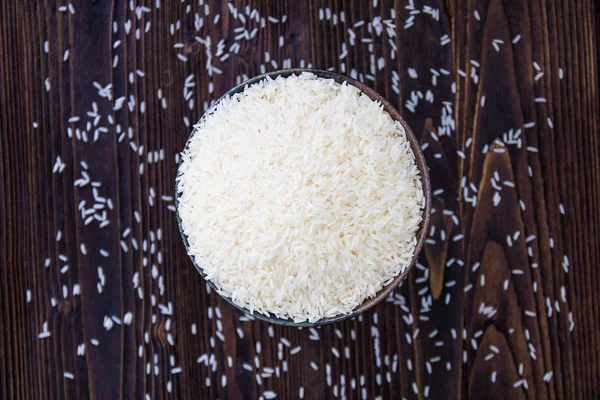 Tahta Masada Kasede Beyaz Pirinç — Stok fotoğraf