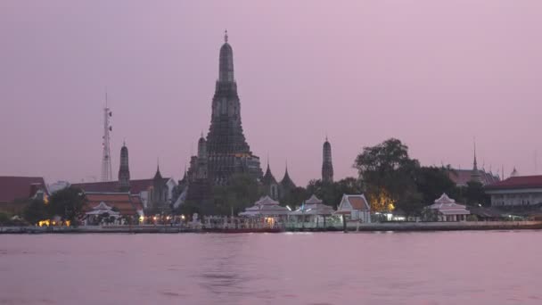 Time Lapse Wat Arun Twilight Bangkok Thailand — стоковое видео