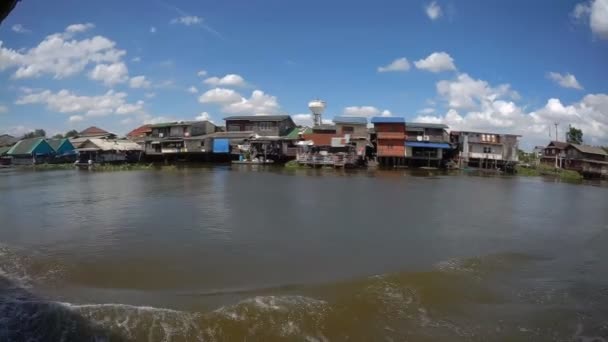 Boot Uitgevoerd Tha Chin Rivier Nakhon Pathom Thailand — Stockvideo