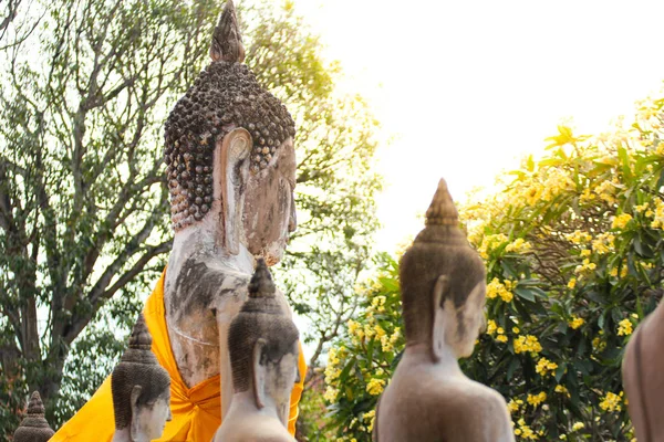 Buddha Staty Wat Yai Chaimongkol Temple Ayutthaya Thailand — Stockfoto