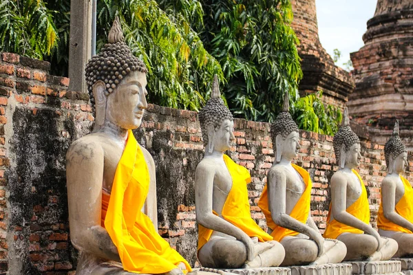 Buddha Staty Wat Yai Chaimongkol Temple Ayutthaya Thailand — Stockfoto