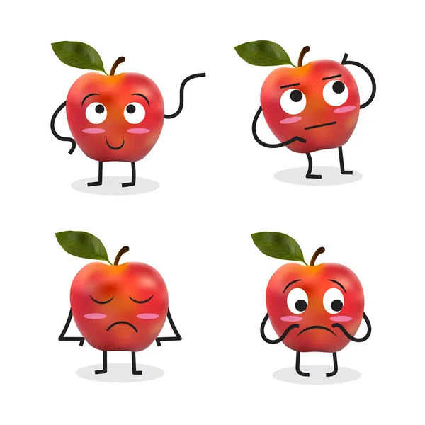 Apple Zeichentrickfigur Vektorillustration — Stockvektor