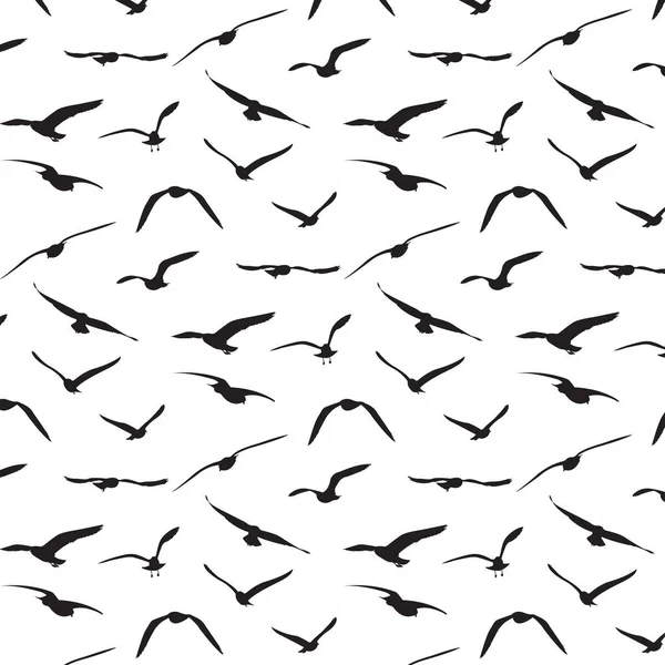 Fundo padrão silhueta gaivota - Vetor — Vetor de Stock