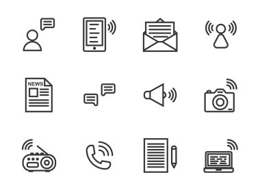 İletişim anahat Icon set