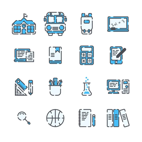 Elementos Esquema rellenado conjunto de iconos sobre fondo blanco . — Vector de stock