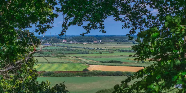 Holländska poldern landskap sett från kullen — Stockfoto