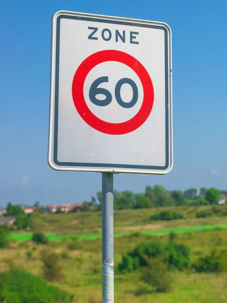 Nizozemské označení silničního provozu: rychlostní limit 60 — Stock fotografie