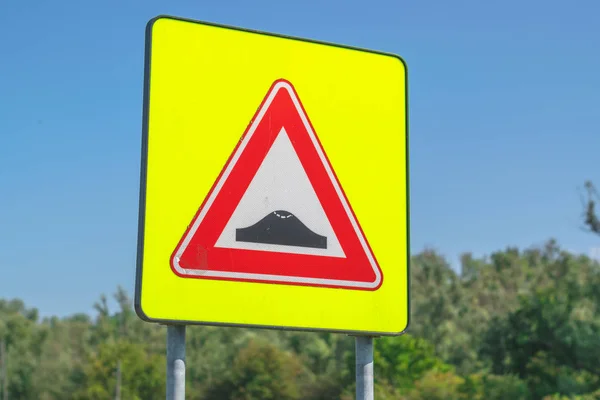 Dutch Road sign Speed bump — Stock Image Dutch Road sign Speed bump Stock Picture