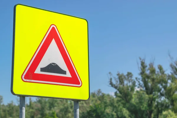 Dutch Road sign Speed bump — Stock Image Dutch Road sign Speed bump Stock Photo
