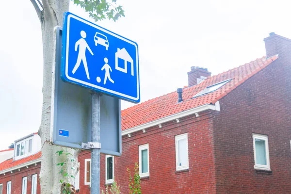 Dutch road sign: living street — Stock Image Dutch road sign: living street Stock Photo