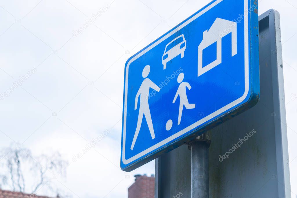 Dutch road sign: living street