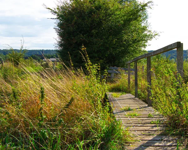 Pont en bois sur un fossé — Photo