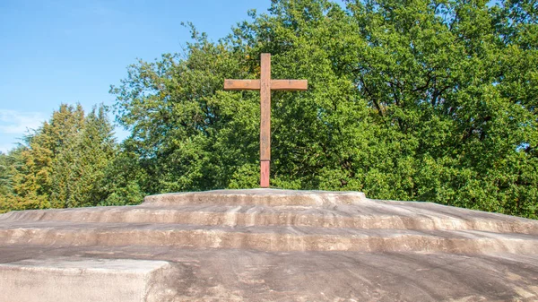 jesus cross on top of mountain