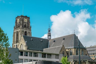 Rotterdam, Hollanda 'daki Sint Laurens Kilisesi Kulesi