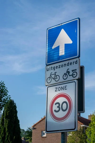 Nizozemská Silniční Značka Jednosměrná Silnice — Stock fotografie