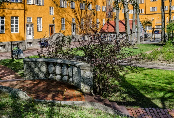 Borstay district, münchen, deutschland eine großartige gegend der stadt, häuser und höfe — Stockfoto