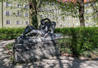 Borstay ilçe, Münih, Almanya şehrin inanılmaz bir alan, evler ve avlular