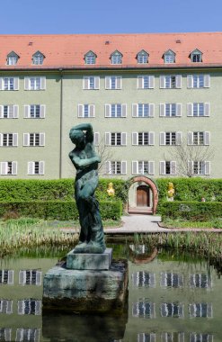 Borstay ilçe, Münih, Almanya şehrin inanılmaz bir alan, evler ve avlular