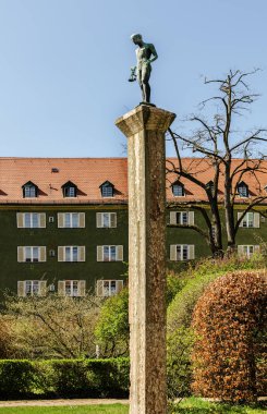 Borstay ilçe, Münih, Almanya şehrin inanılmaz bir alan, evler ve avlular