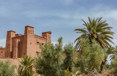 Unesco Dünya Mirası, Fas Atlas Dağları Ouarzazate yakınlarındaki Kasbah Ait Ben Haddou Amazing görünümü.