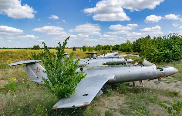 Volchansk Ukrajina Srpna 2020 Staré Letouny Antonov Opuštěném Leteckém Hřbitově — Stock fotografie