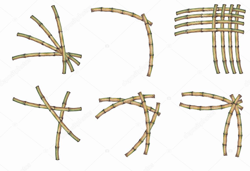 Bamboo decorative elements.