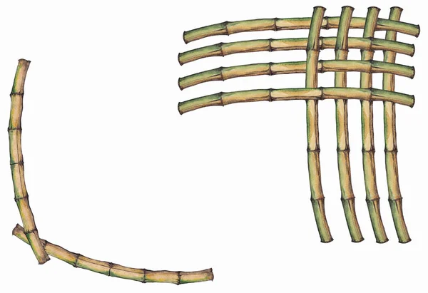 Moldura decorativa de bambu . — Fotografia de Stock