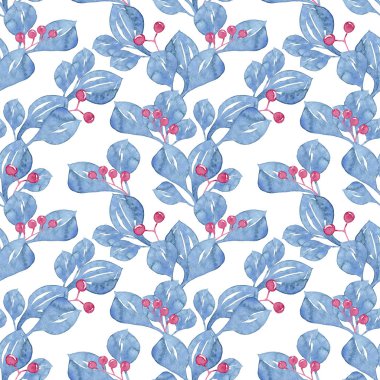 Soyut mavi bitki deseni.