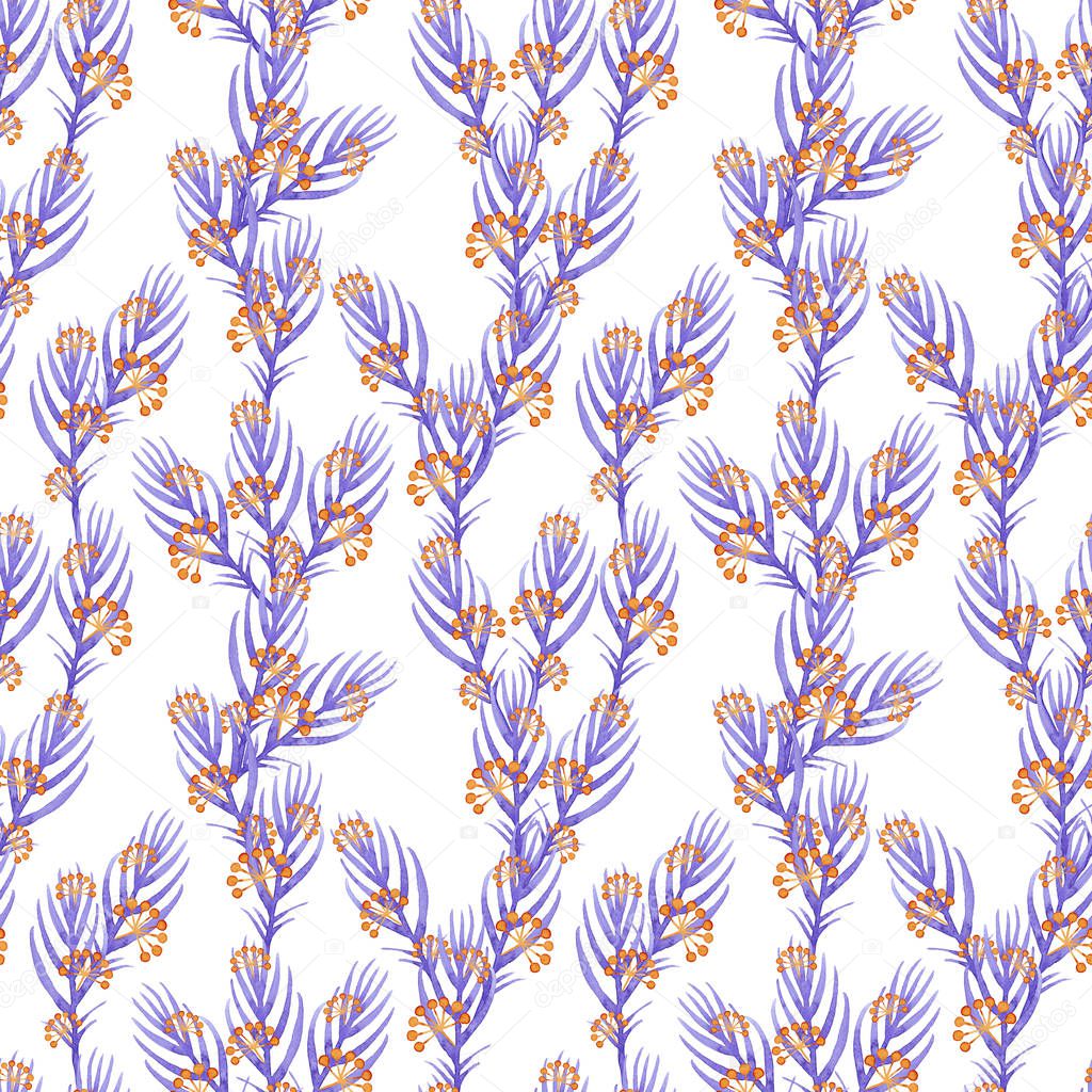 Abstract violet plant pattern.