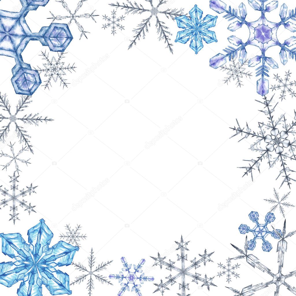 Frame with snowflakes.