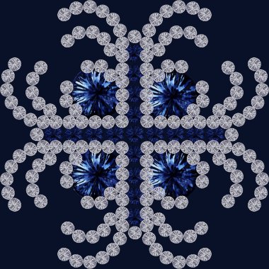 Noel soyut kaleydoskop tarzı mavi desen.