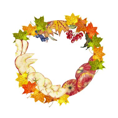 Yuvarlak sonbahar meyve çerçevesi. 