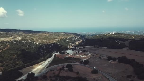 Grecia Creta Monasterio Arcadia Por Drone Mavic Pro — Vídeos de Stock