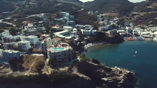 Greece Crete Bali Village Port Houses Drone Mavic Pro — Stock Video