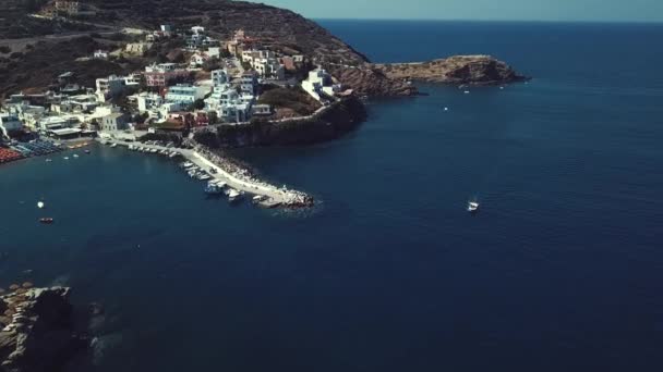 Greece Crete Bali Village Port Houses Drone Mavic Pro — Stock Video