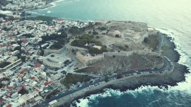 Grécia Creta Rethymno Porto Por Drone Mavic — Vídeo de Stock