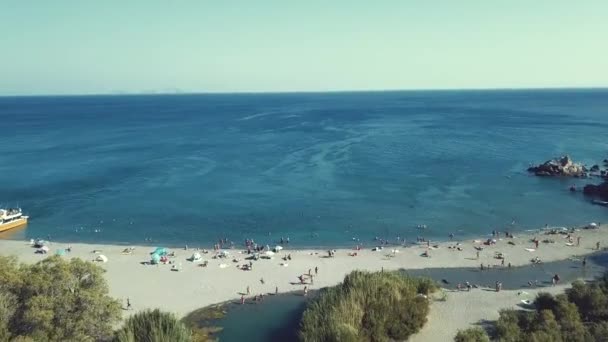 Grecia Creta Preveli Playa Por Drone Mavic Pro — Vídeos de Stock