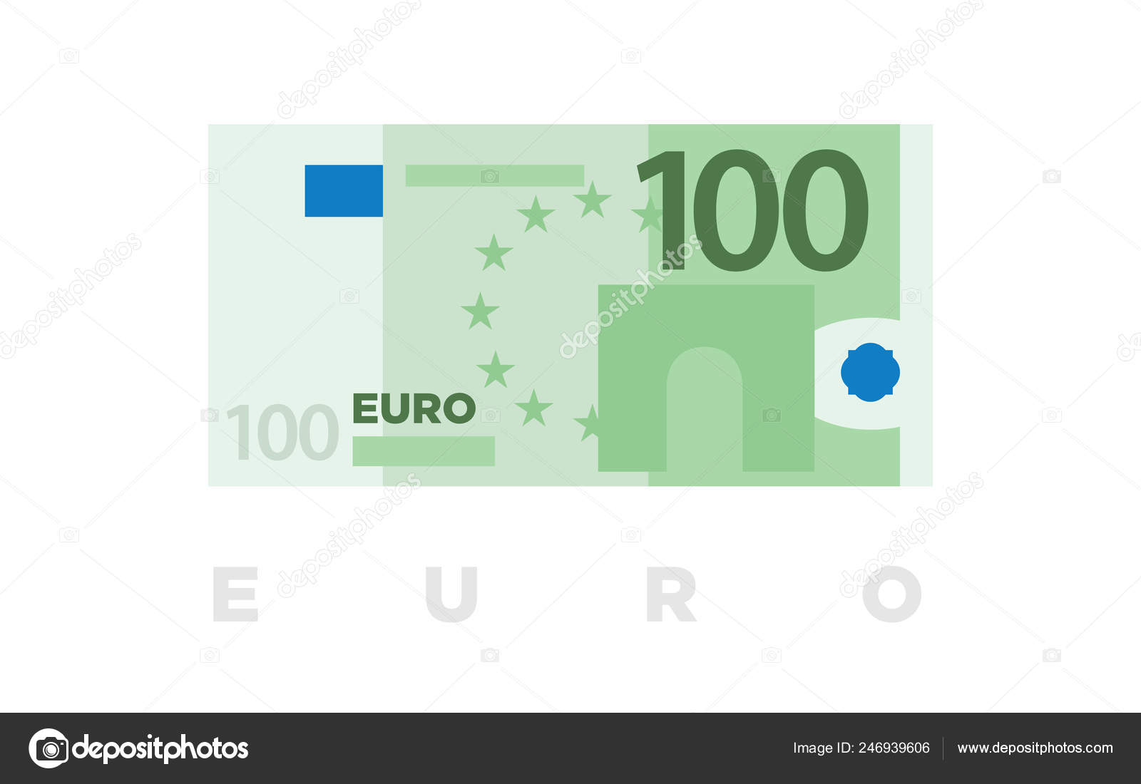 100欧元纸币的欧洲平和简约的纸币图库矢量图©VitaliyGo 246939606