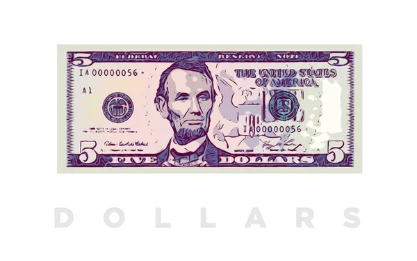 Dollars Billets Banque Papier Bande Dessinée Argent Des États Unis — Image vectorielle