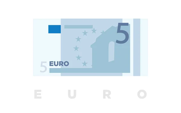 Euro Uang Kertas Eropa Uang Kertas Datar Dan Minimalis Vektor - Stok Vektor