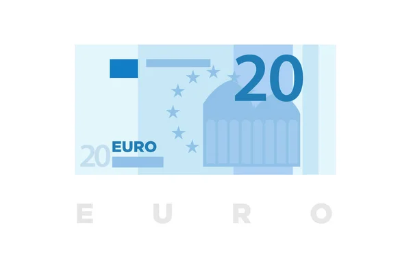 Banconote Euro Moneta Europea Carta Moneta Piatta Minimalista Vettore — Vettoriale Stock