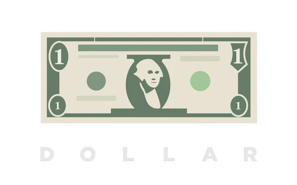 Billet Dollar Papier Minimaliste Des États Unis Vecteur — Image vectorielle