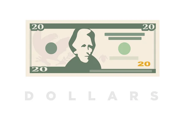 Dollar Geld Minimalistische Banknote Aus Papier Von Usa Vektor — Stockvektor